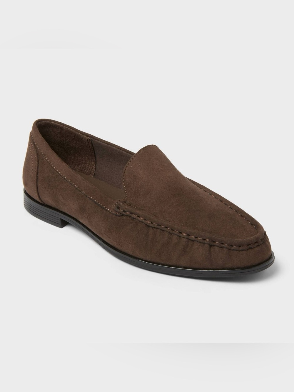Women’s Rouched Loafers w/ Memory Foam, A New Day, Brown Faux Suede, Sz 6 NWT